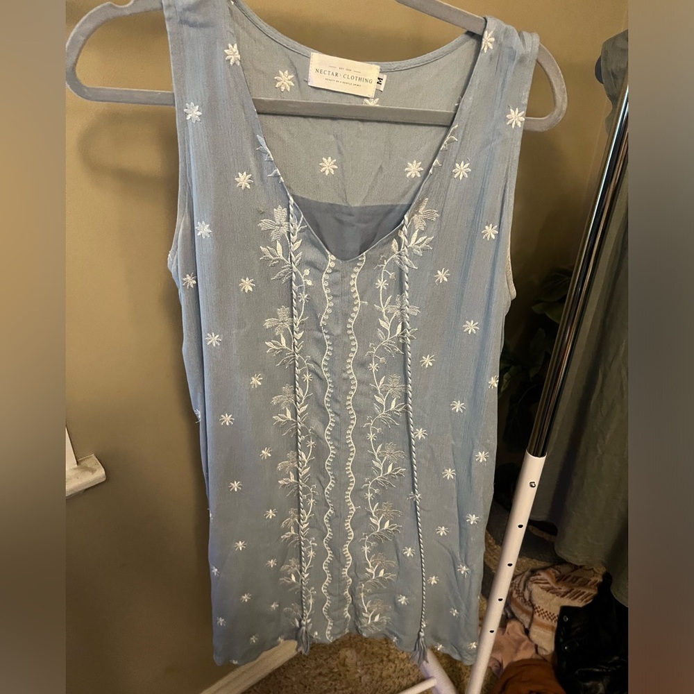 Baby blue floral sundress. Size medium!